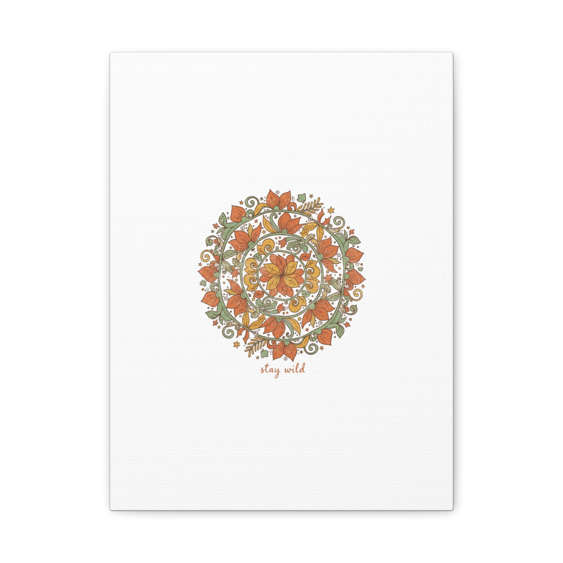 Stay Wild Mandala Canvas, Boho Paisley Wall Art | Artisanal Boho Print