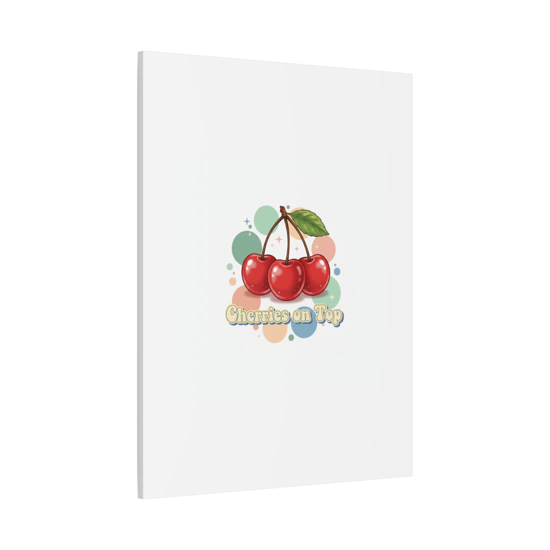 Cherries on Top Canvas | Retro Kawaii Fruit Wall Art