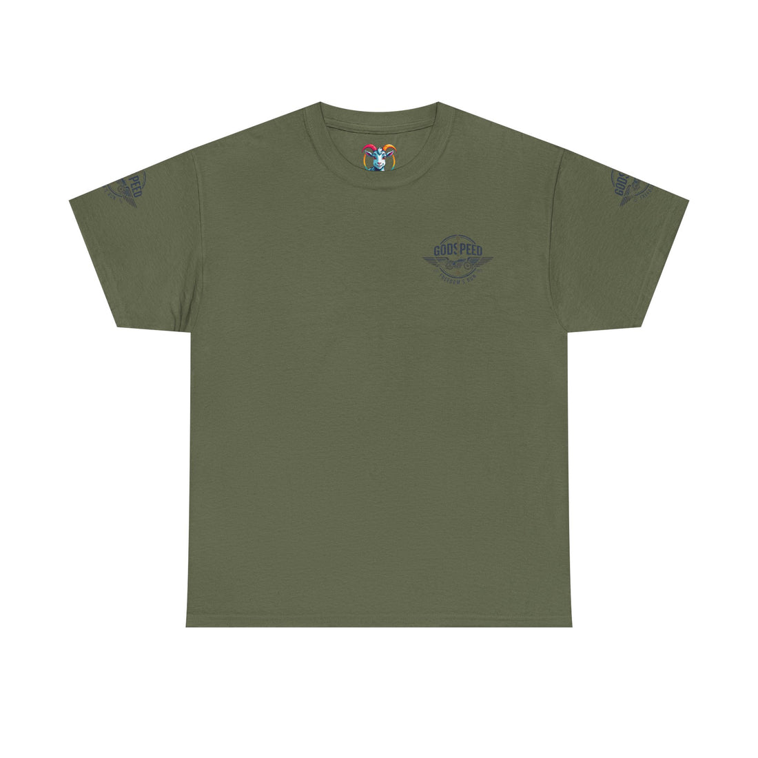 Godspeed Freedom Run Unisex Heavy Cotton Tee, Classic Graphic T-Shirt, Casual Wear, Gift for Runners, Vintage Style Apparel - Goat Corp