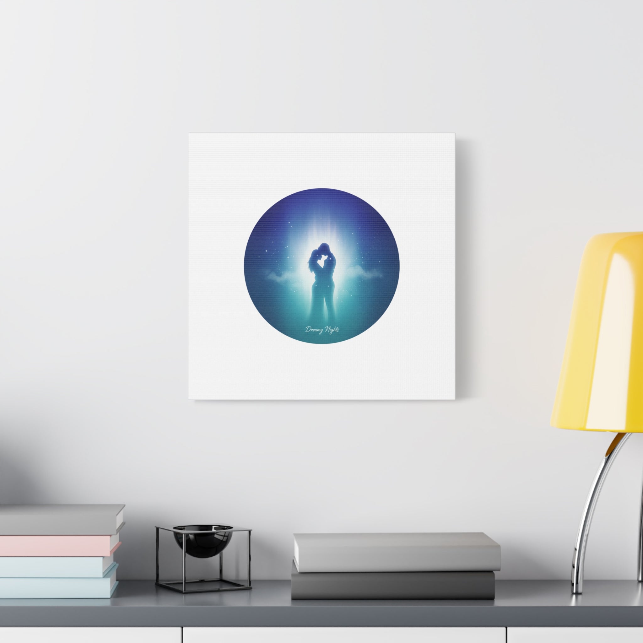 Dreamy Nightscape Canvas | Afterlight Atmospheric Print, Luminous Night Bloom