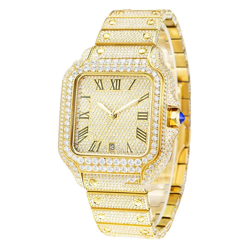 Clarity Moissanite Watch Men's Stainless Steel - Goat Corp