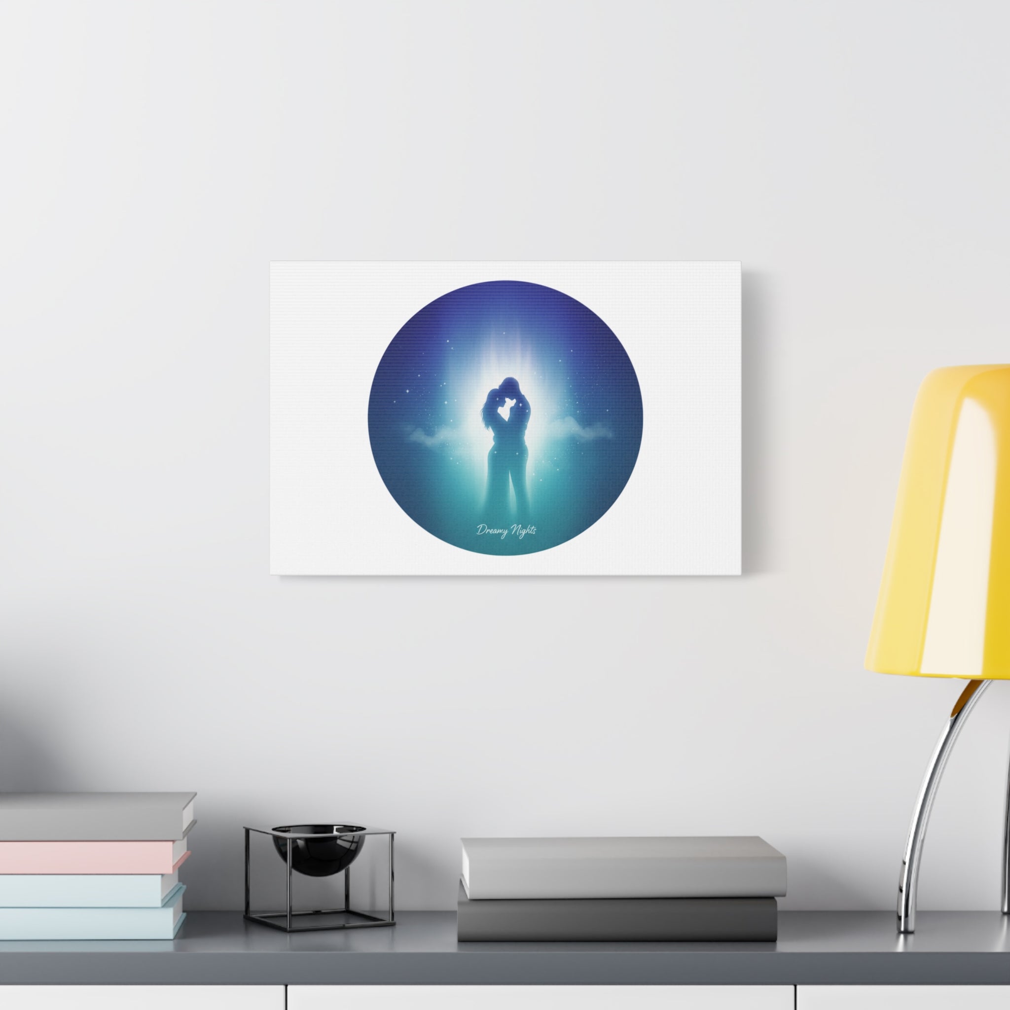 Dreamy Nightscape Canvas | Afterlight Atmospheric Print, Luminous Night Bloom