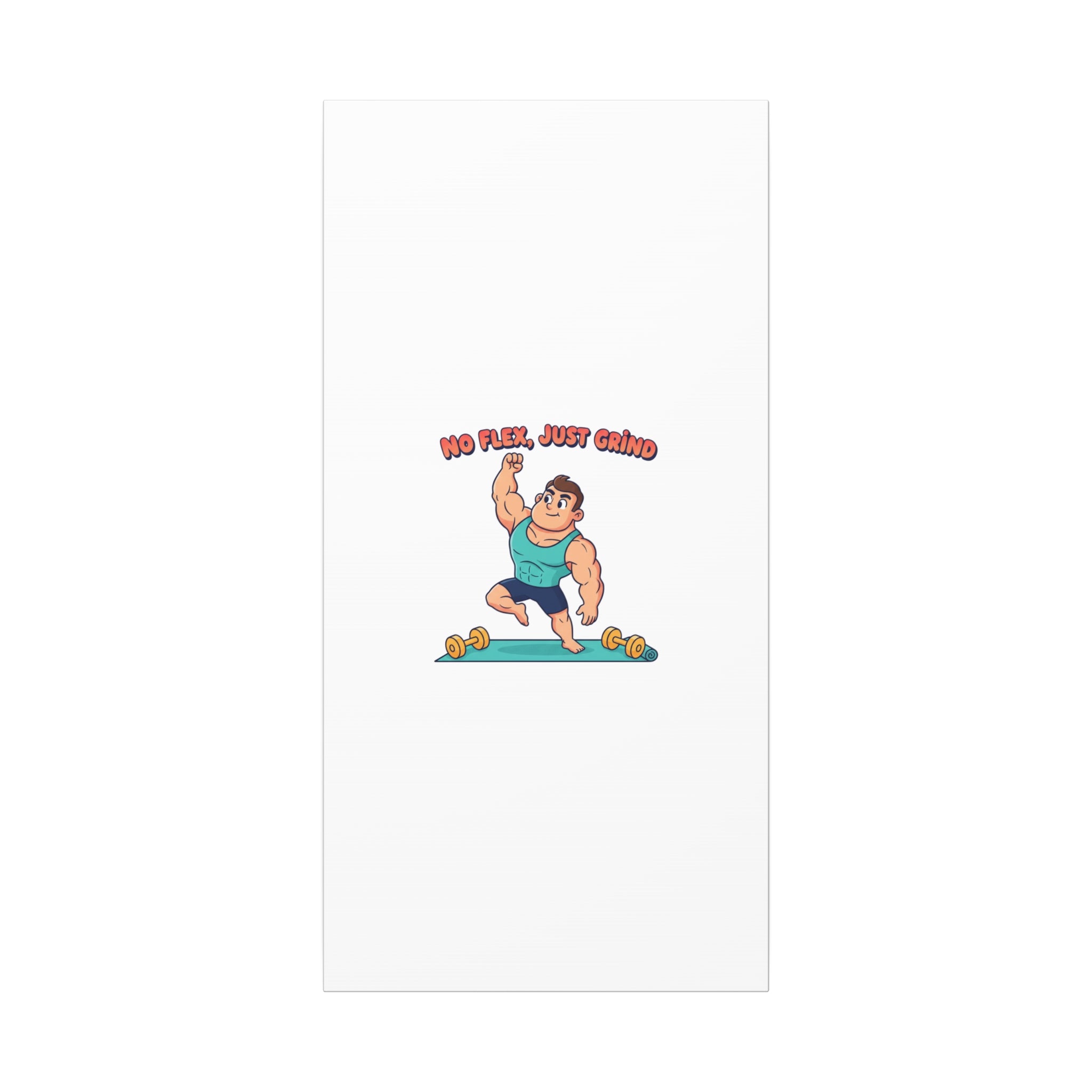 No Flex Just Grind canvas, Gymtimidation humor wall art | start small fitness décor