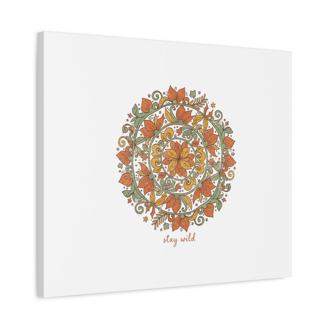 Stay Wild Mandala Canvas, Boho Paisley Wall Art | Artisanal Boho Print