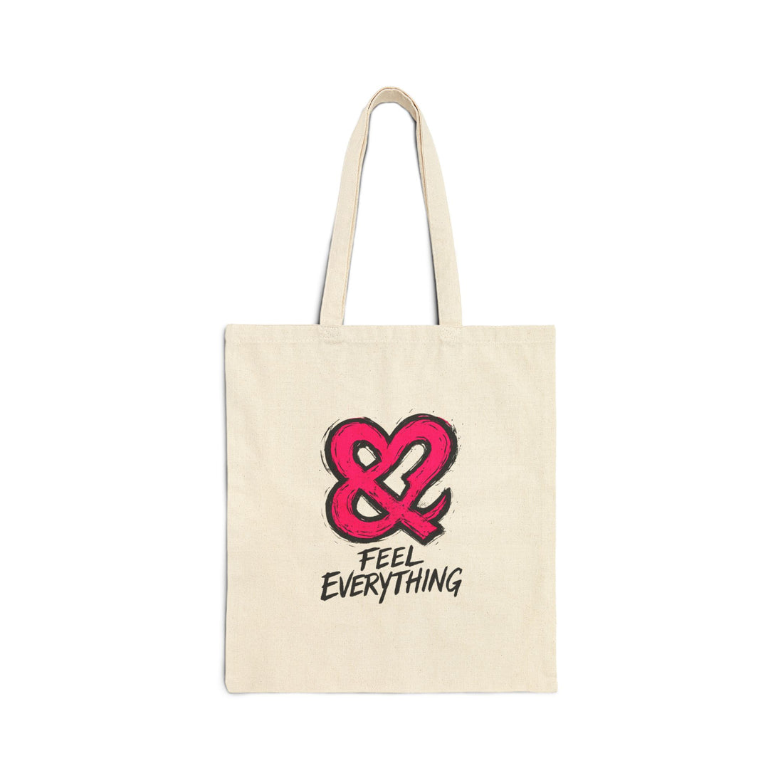 Canvas Tote Bag — Pink Ampersand "Feel Everything" Graphic