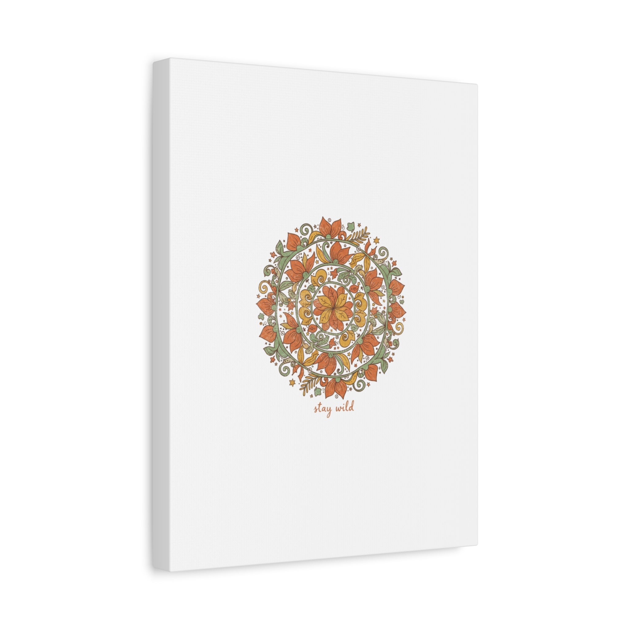 Stay Wild Mandala Canvas, Boho Paisley Wall Art | Artisanal Boho Print