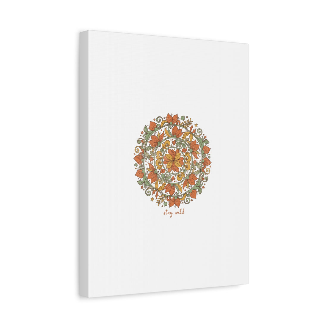 Stay Wild Mandala Canvas, Boho Paisley Wall Art | Artisanal Boho Print