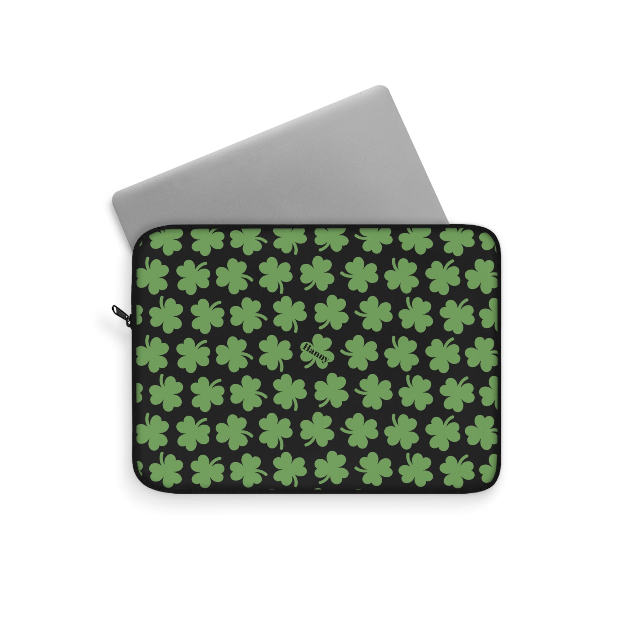 St. Patrick's Day Laptop Sleeve, Shamrock Green Tech Case, Holiday Gift, Computer Bag, Stylish Accessory - Goat Corp