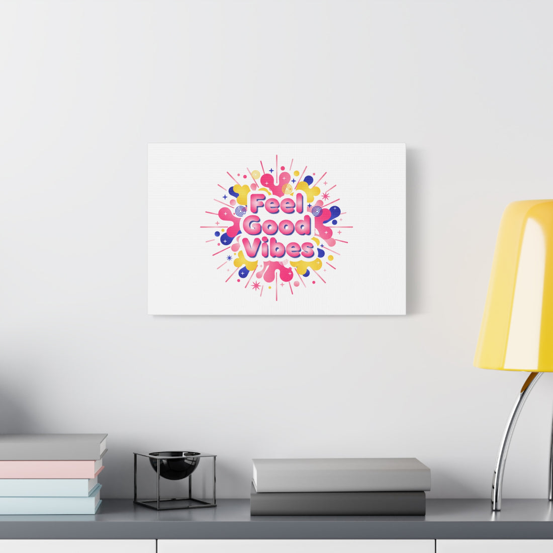 Feel Good Vibes Canvas | Dopamine Decor, Neon Gradient Squishy Art