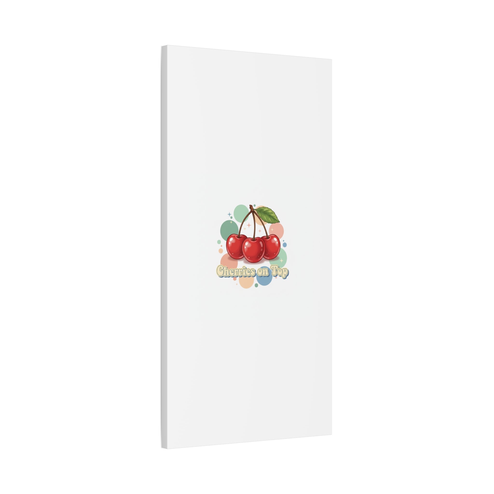 Cherries on Top Canvas | Retro Kawaii Fruit Wall Art