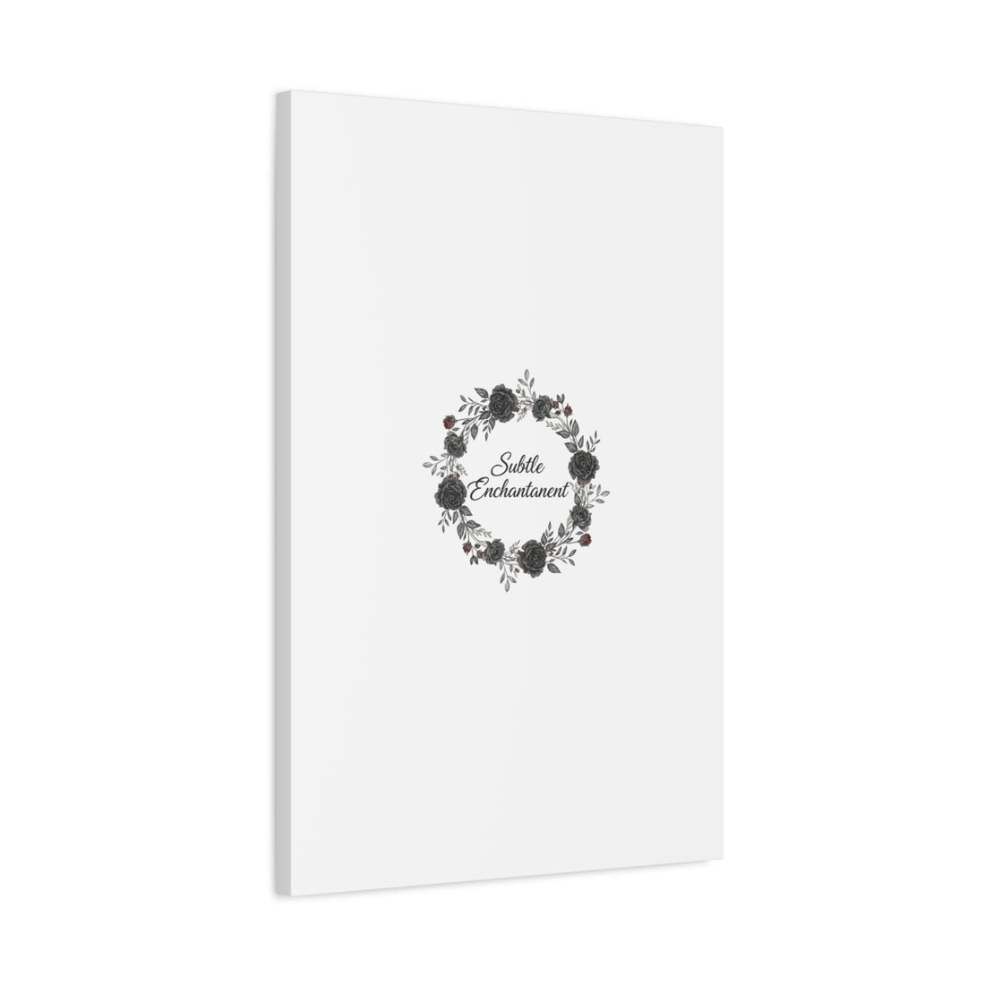 Moon Rose Wreath Canvas, Romantic Gothic Lite, Soft Goth Floral Wall Art