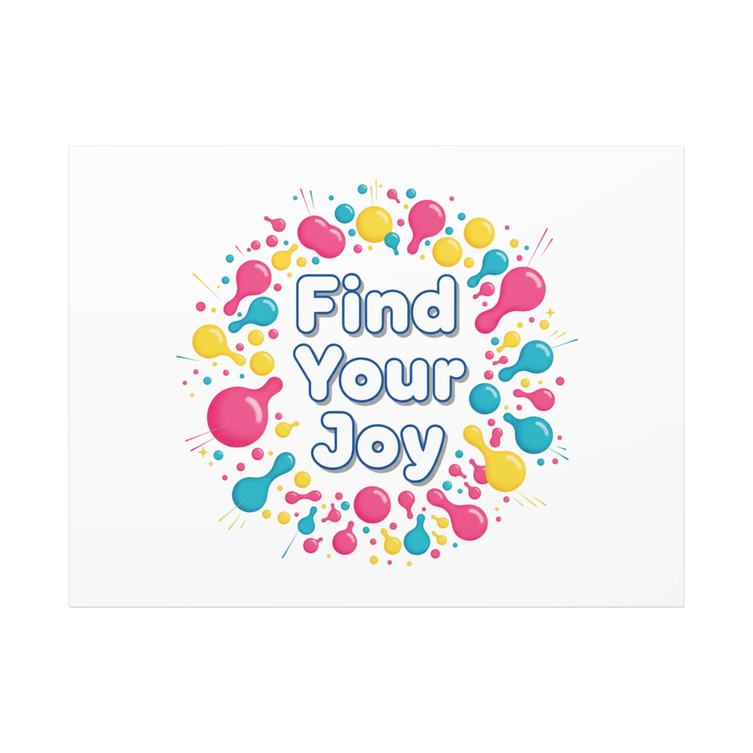 Find Your Joy Canvas | Dopamine Decor, Neon Gradient Squiggle Art