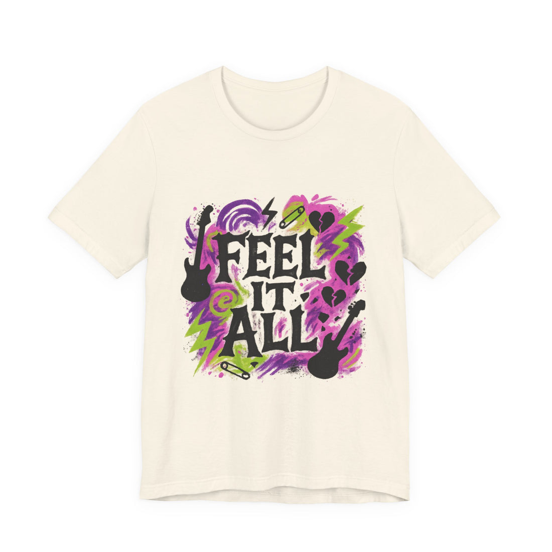 Feel It All Graphic Tee — Retro Music & Emotion Band Shirt