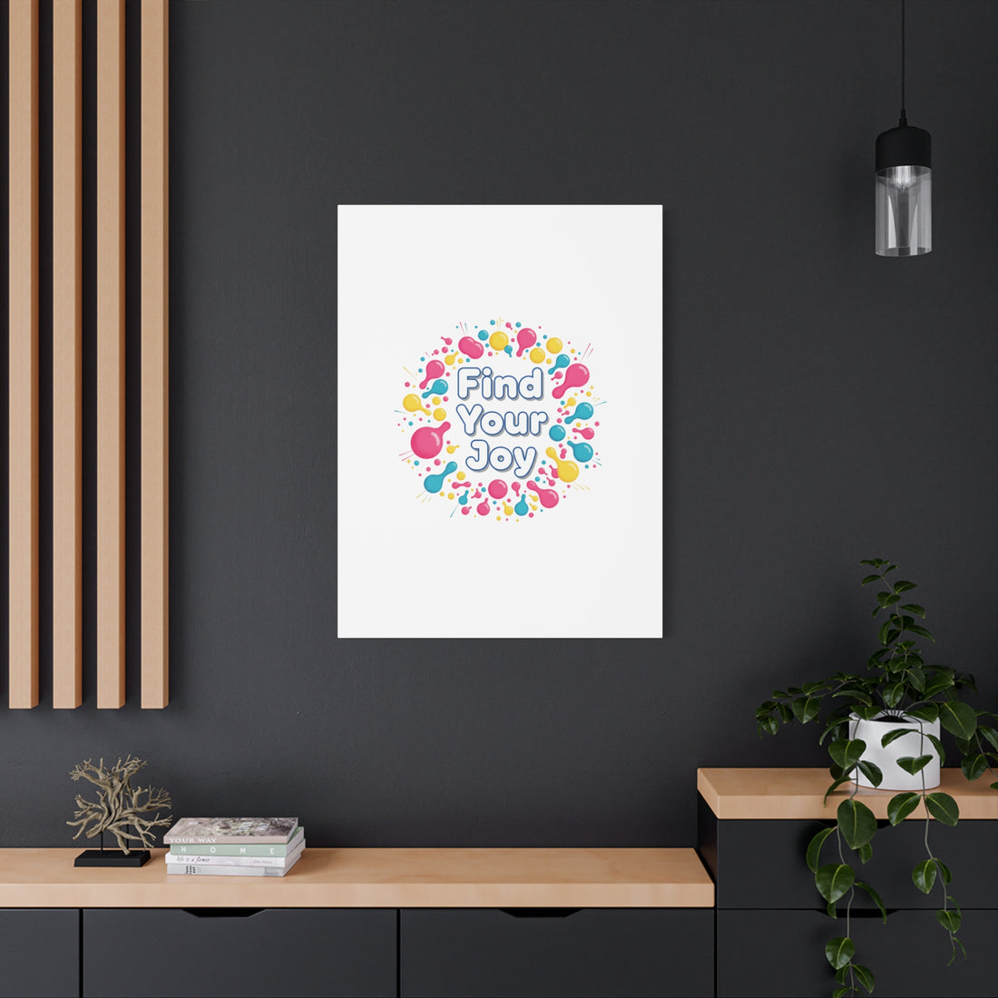 Find Your Joy Canvas | Dopamine Decor, Neon Gradient Squiggle Art