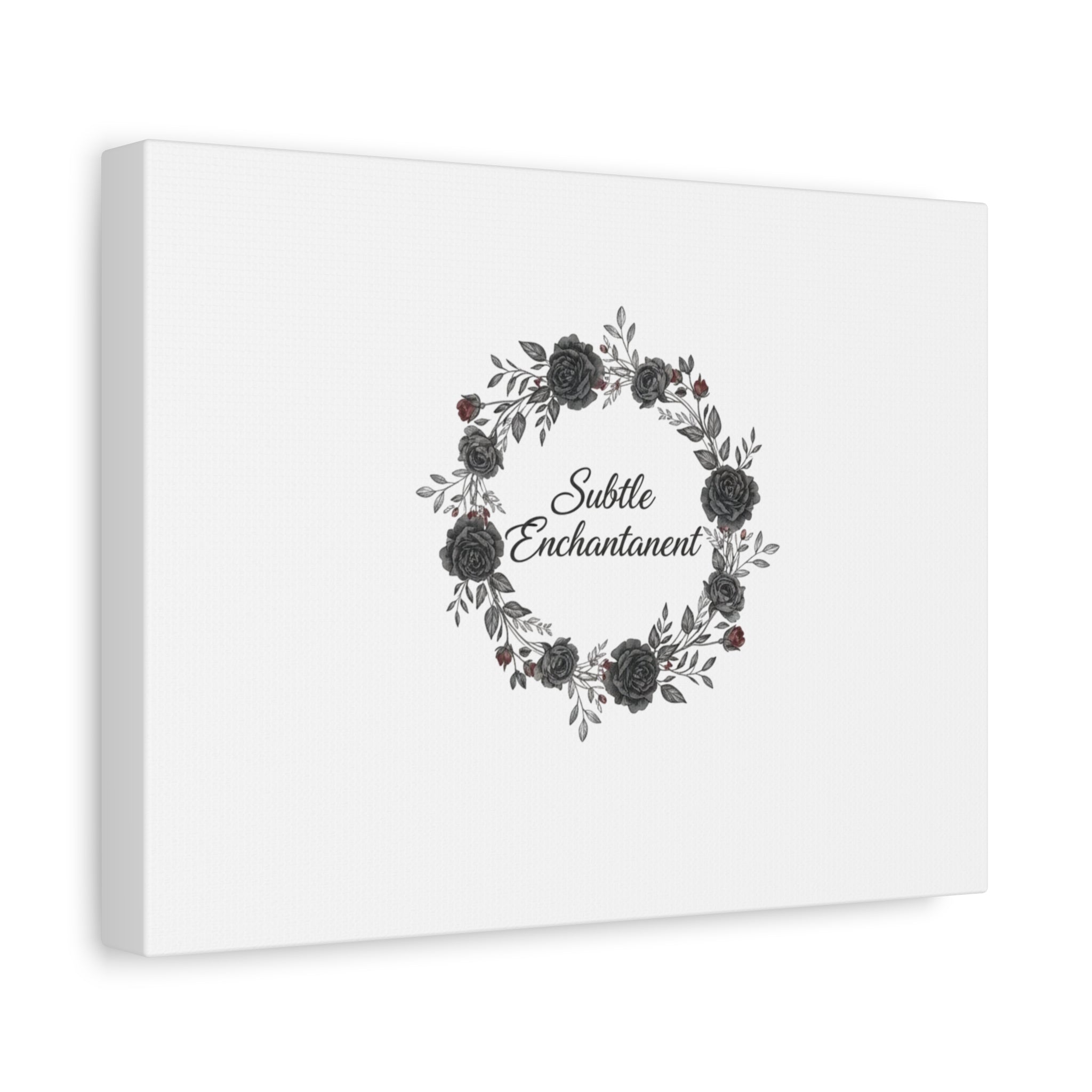 Moon Rose Wreath Canvas, Romantic Gothic Lite, Soft Goth Floral Wall Art