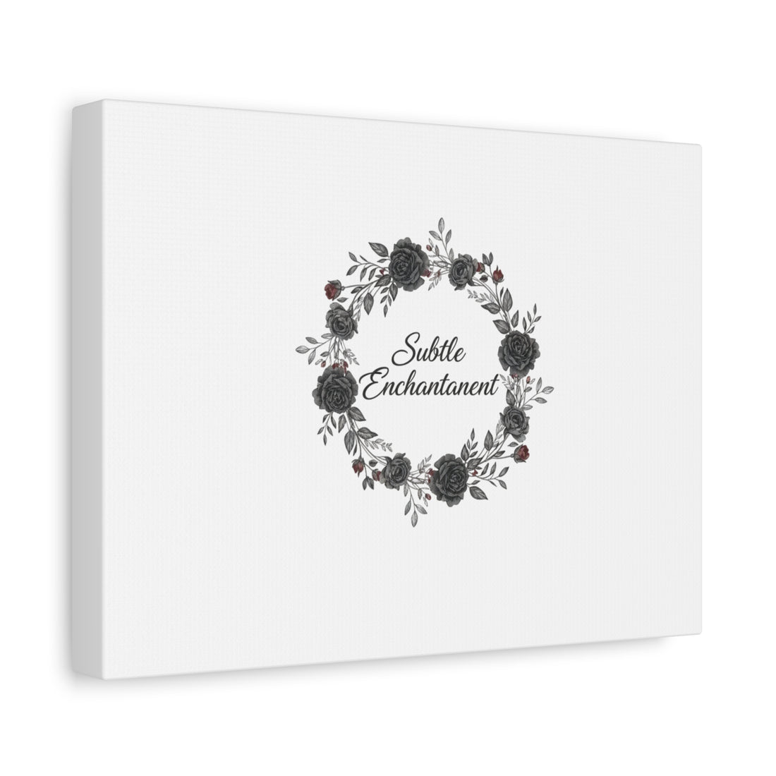 Moon Rose Wreath Canvas, Romantic Gothic Lite, Soft Goth Floral Wall Art