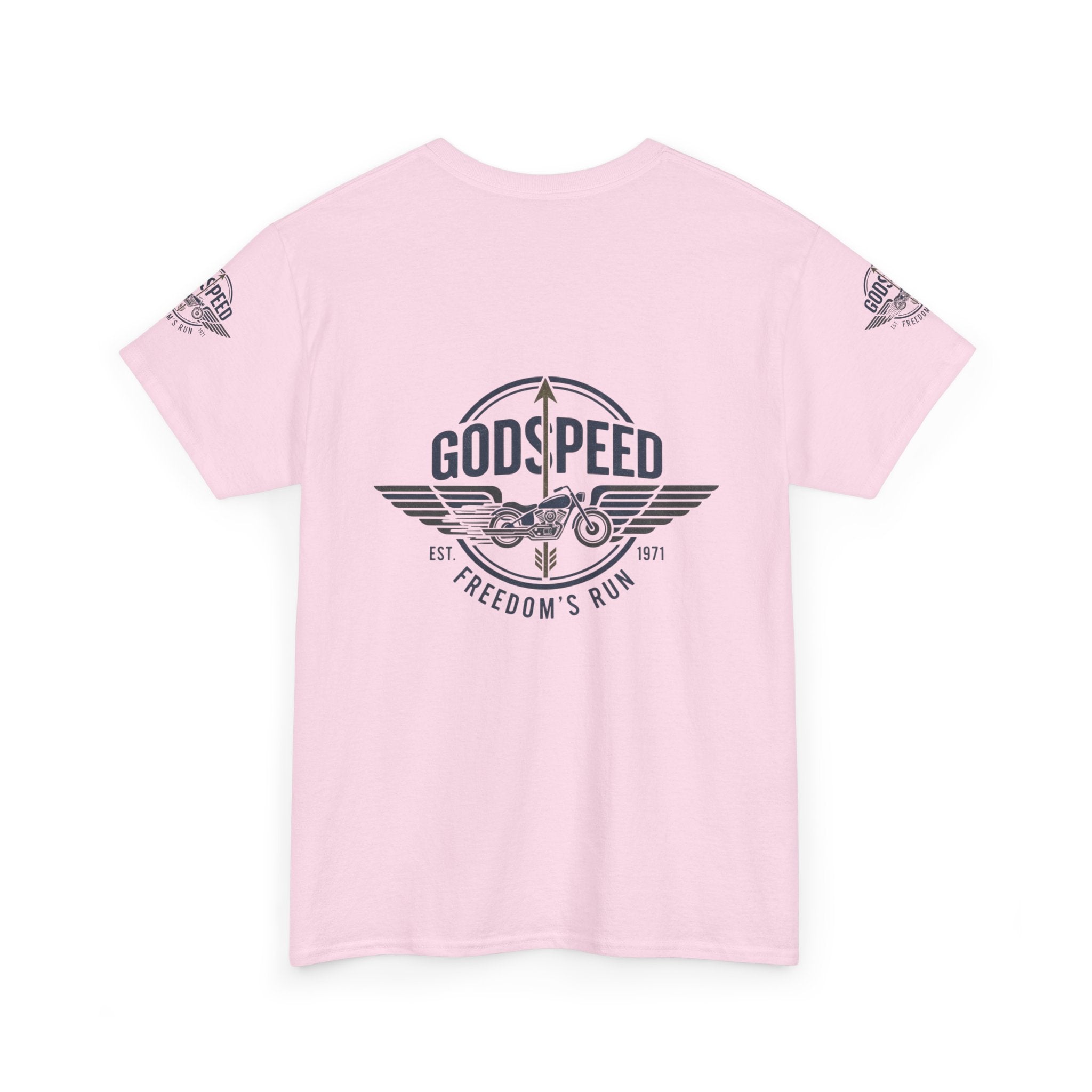 Godspeed Freedom Run Unisex Heavy Cotton Tee, Classic Graphic T-Shirt, Casual Wear, Gift for Runners, Vintage Style Apparel