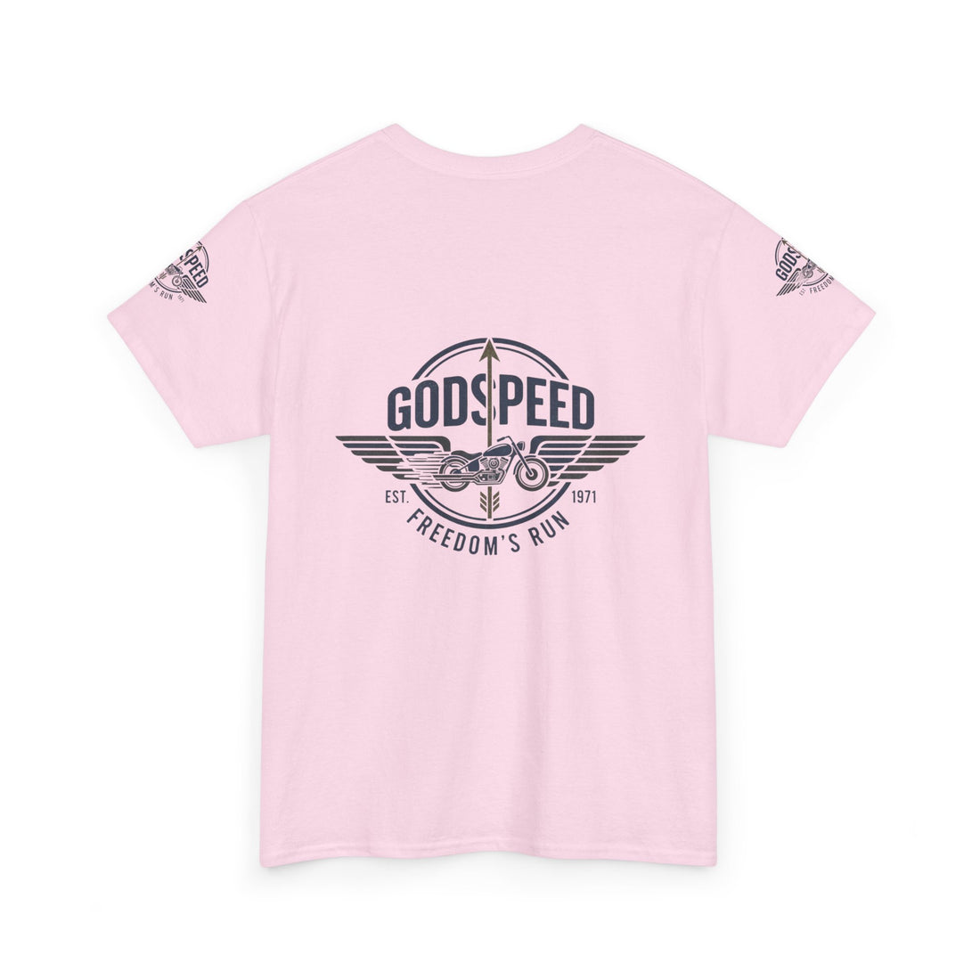 Godspeed Freedom Run Unisex Heavy Cotton Tee, Classic Graphic T-Shirt, Casual Wear, Gift for Runners, Vintage Style Apparel