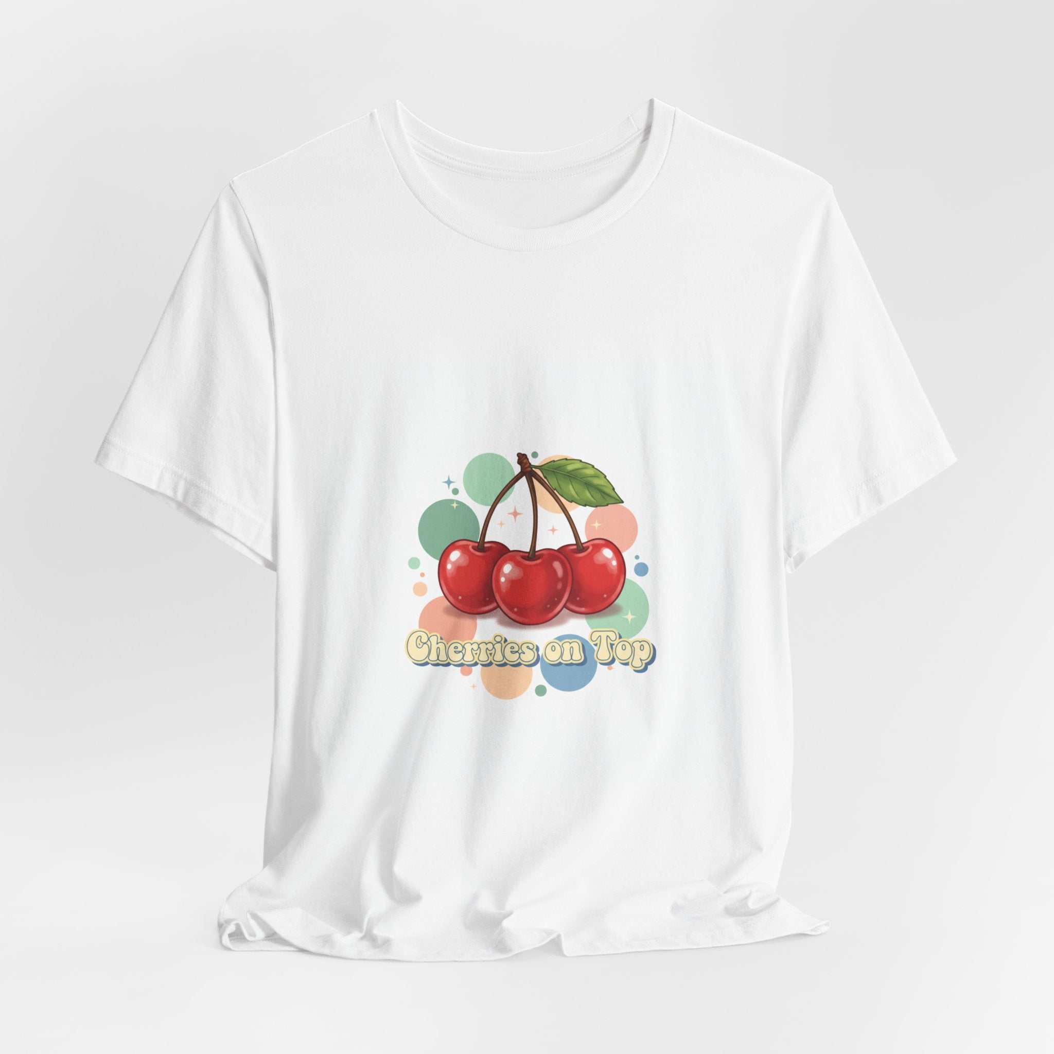 Cherry Cluster Tee | vintage cherry design, kawaii fruit graphic