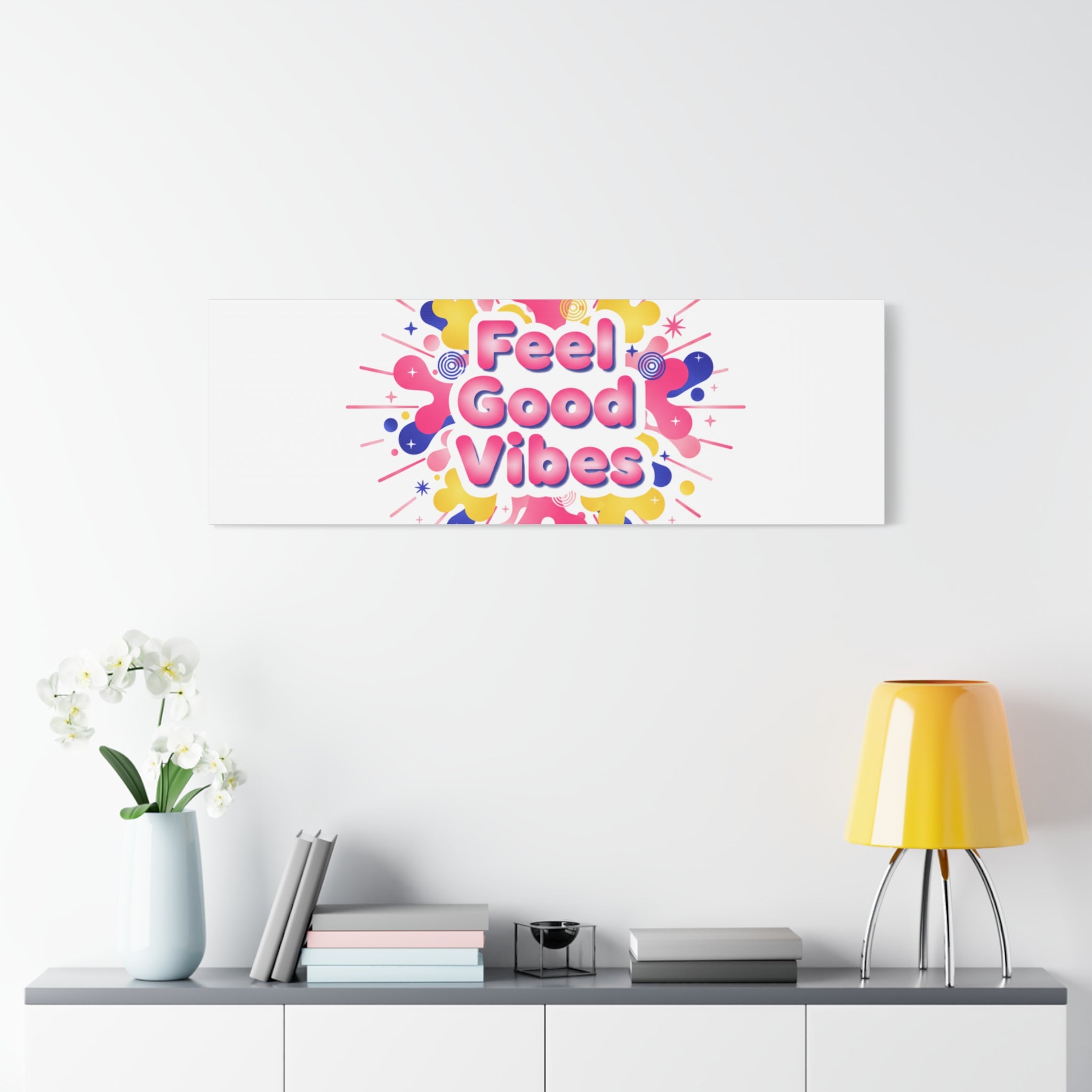 Feel Good Vibes Canvas | Dopamine Decor, Neon Gradient Squishy Art