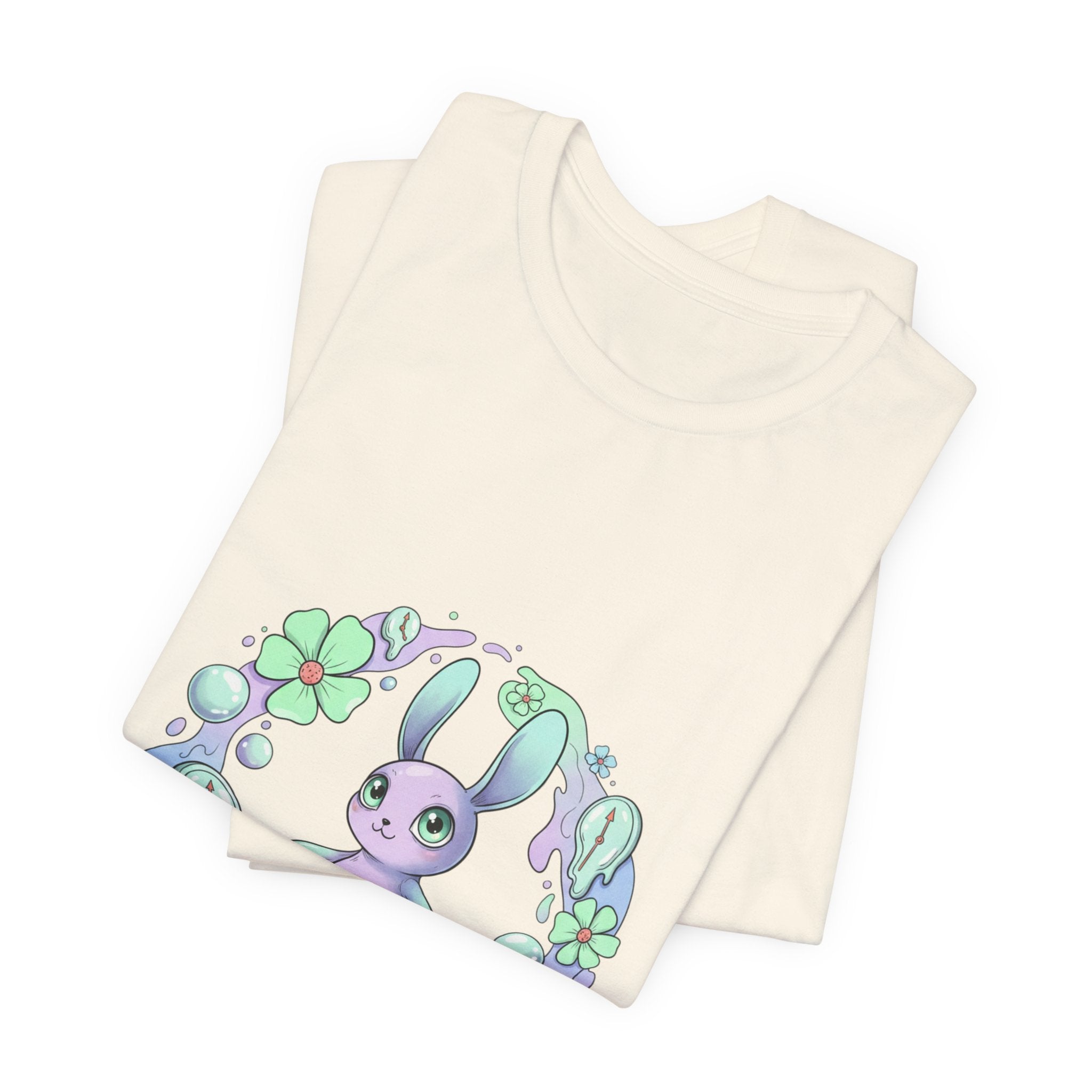 Pastel Bunny Wreath Tee | micro-surrealism, weirdcore graphic