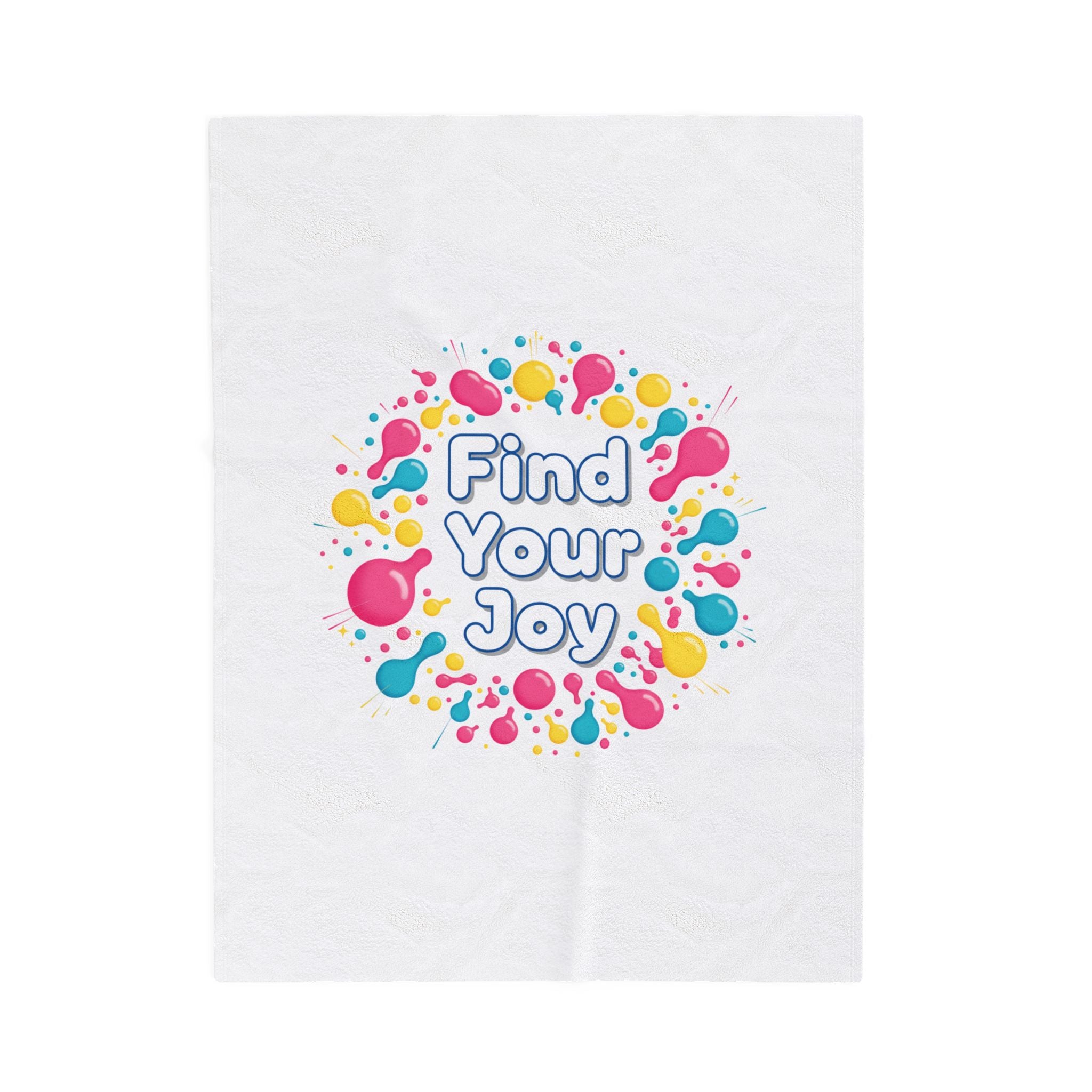 Find Your Joy Velveteen Plush Blanket | Dopamine Decor, Neon Gradient Squiggle