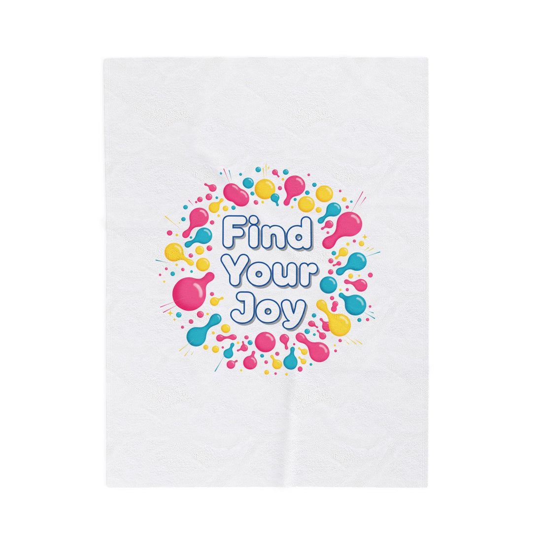 Find Your Joy Velveteen Plush Blanket | Dopamine Decor, Neon Gradient Squiggle