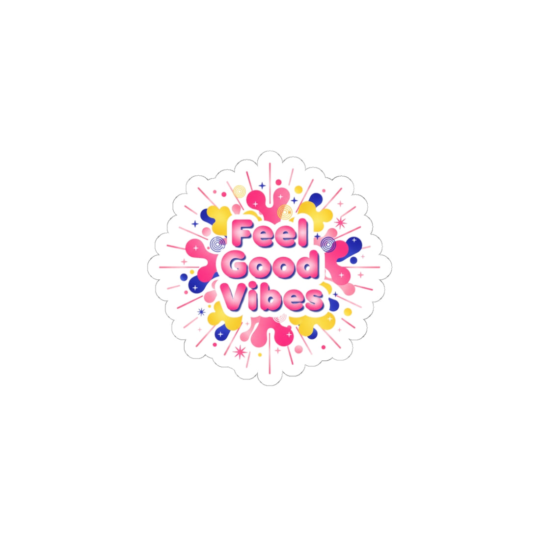 Feel Good Vibes Sticker | Dopamine Decor, Neon Gradient Squishy Art