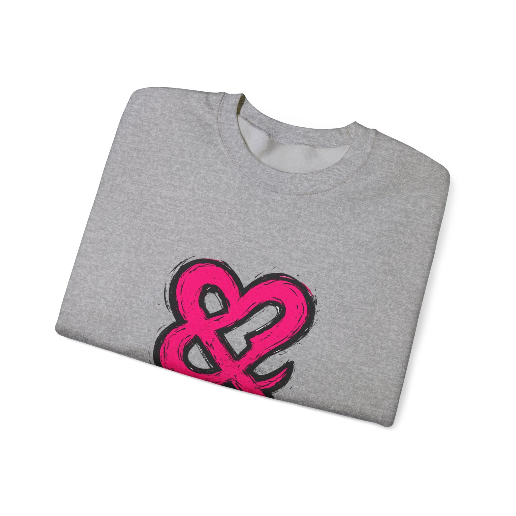 Crewneck Sweatshirt - Pink Ampersand "Feel Everything" Graphic