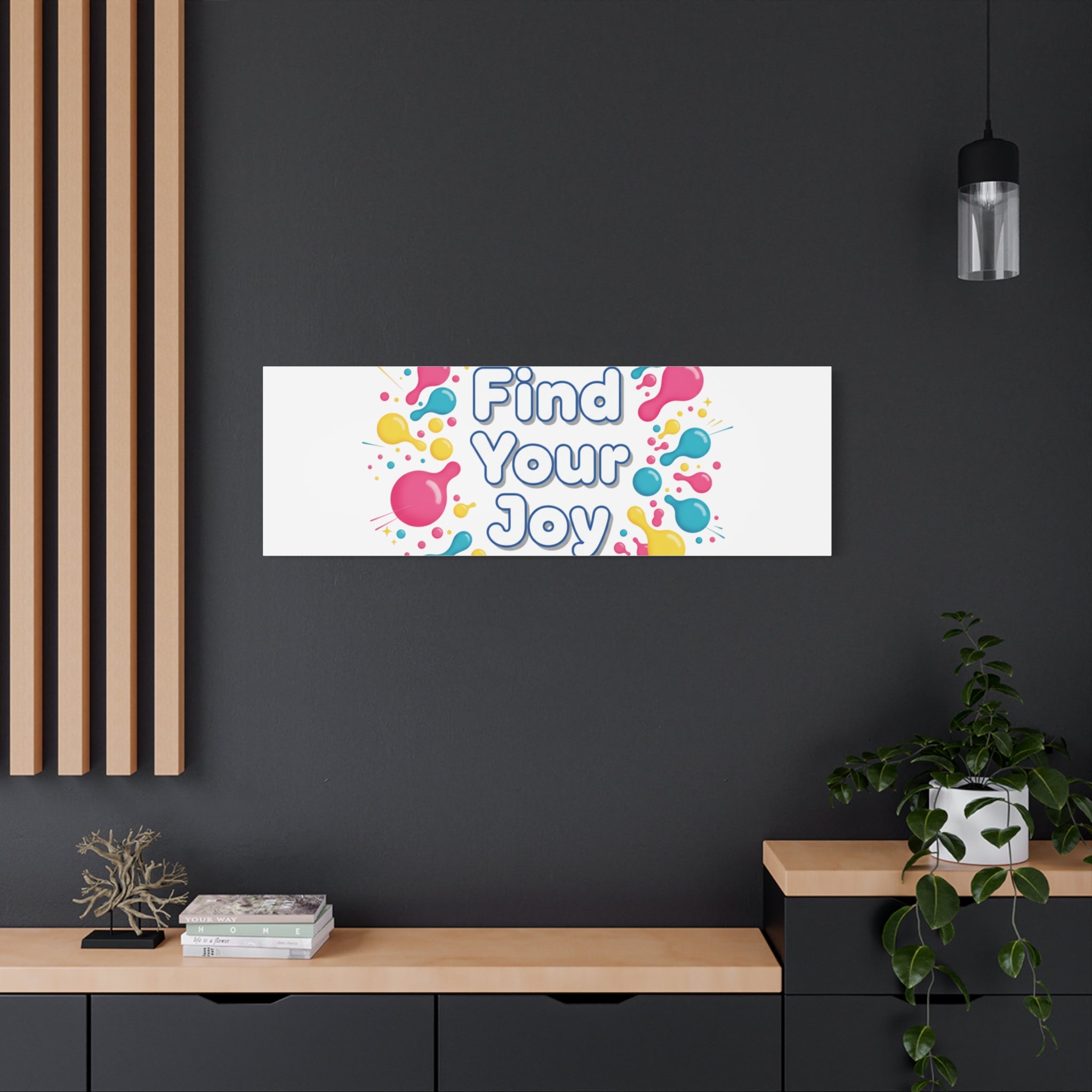 Find Your Joy Canvas | Dopamine Decor, Neon Gradient Squiggle Art