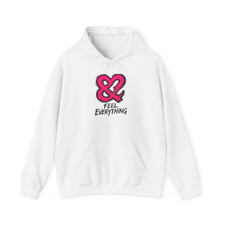 Feel Everything Hoodie – Pink Ampersand Graphic Pullover