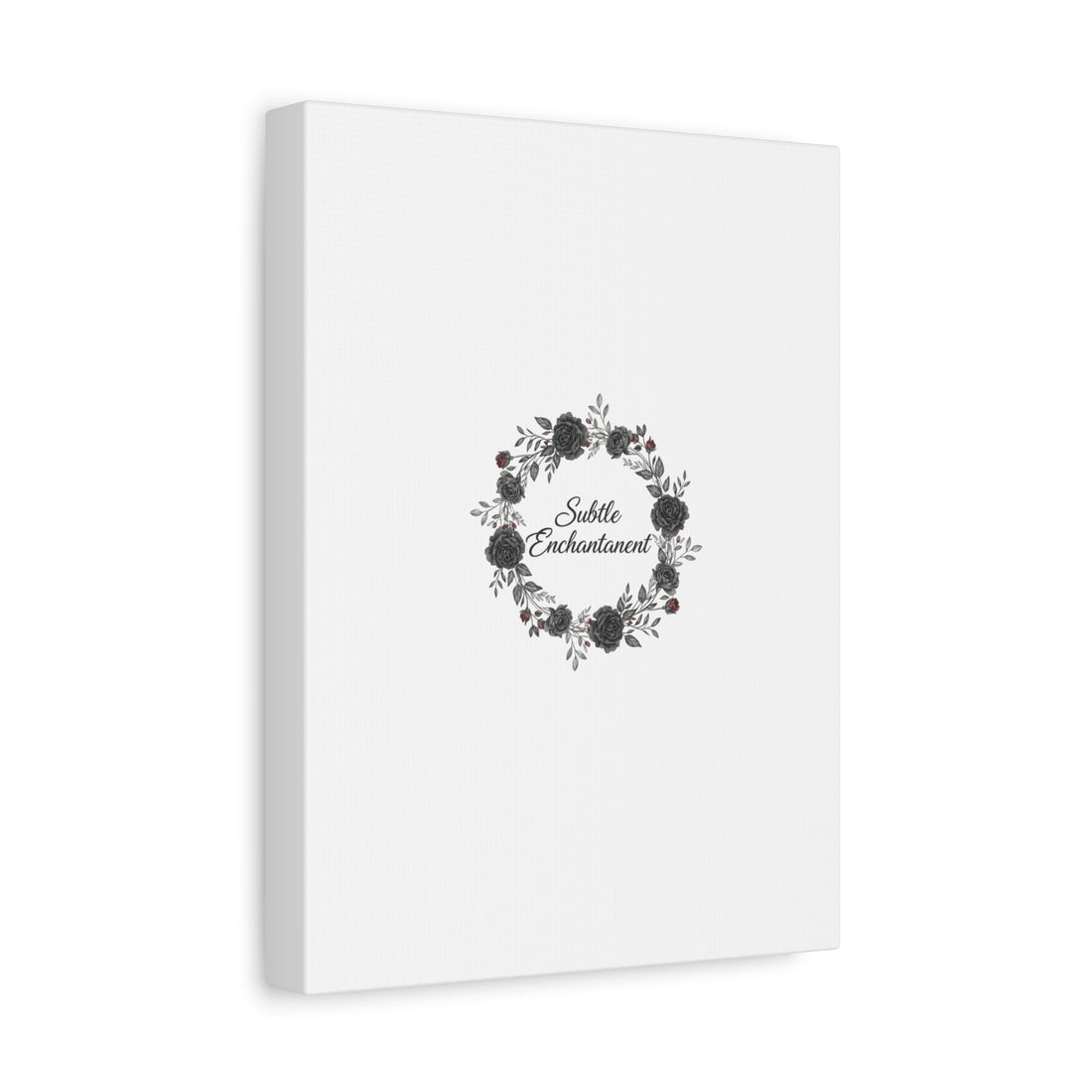 Moon Rose Wreath Canvas, Romantic Gothic Lite, Soft Goth Floral Wall Art