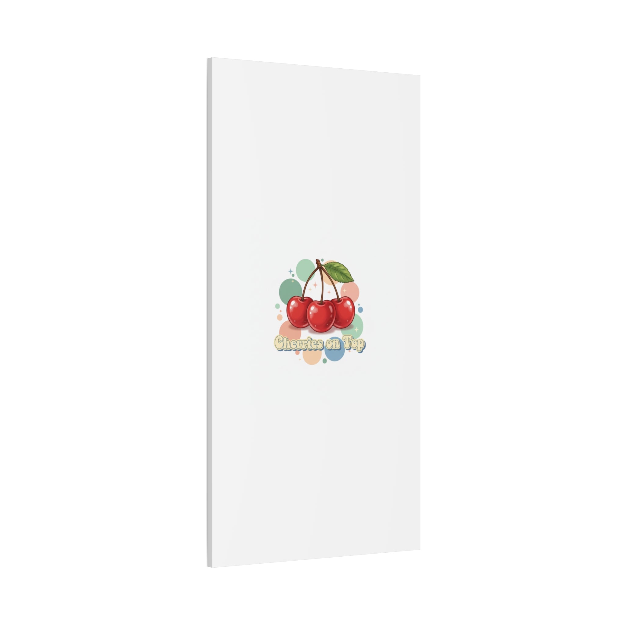 Cherries on Top Canvas | Retro Kawaii Fruit Wall Art