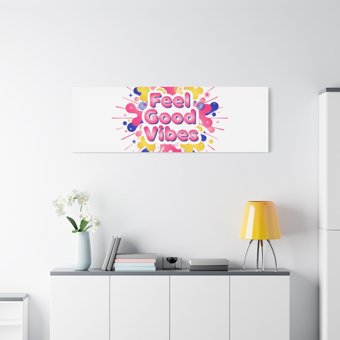 Feel Good Vibes Canvas | Dopamine Decor, Neon Gradient Squishy Art