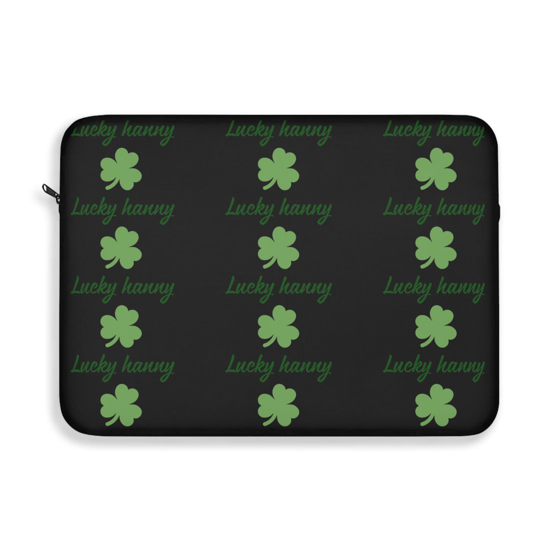 Lucky Hanny Clovers Laptop Sleeve | St. Patrick's Day Gift | Trendy Tech Case | Lucky Charm Sleeve | Green Shamrock Design - Goat Corp