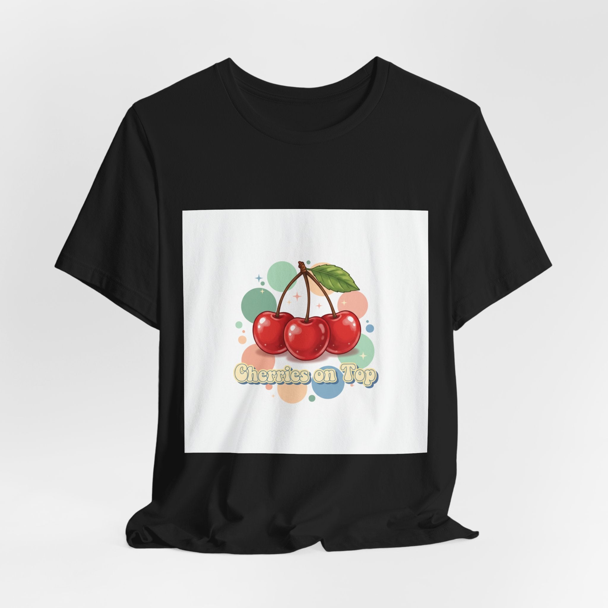 Cherry Cluster Tee | vintage cherry design, kawaii fruit graphic