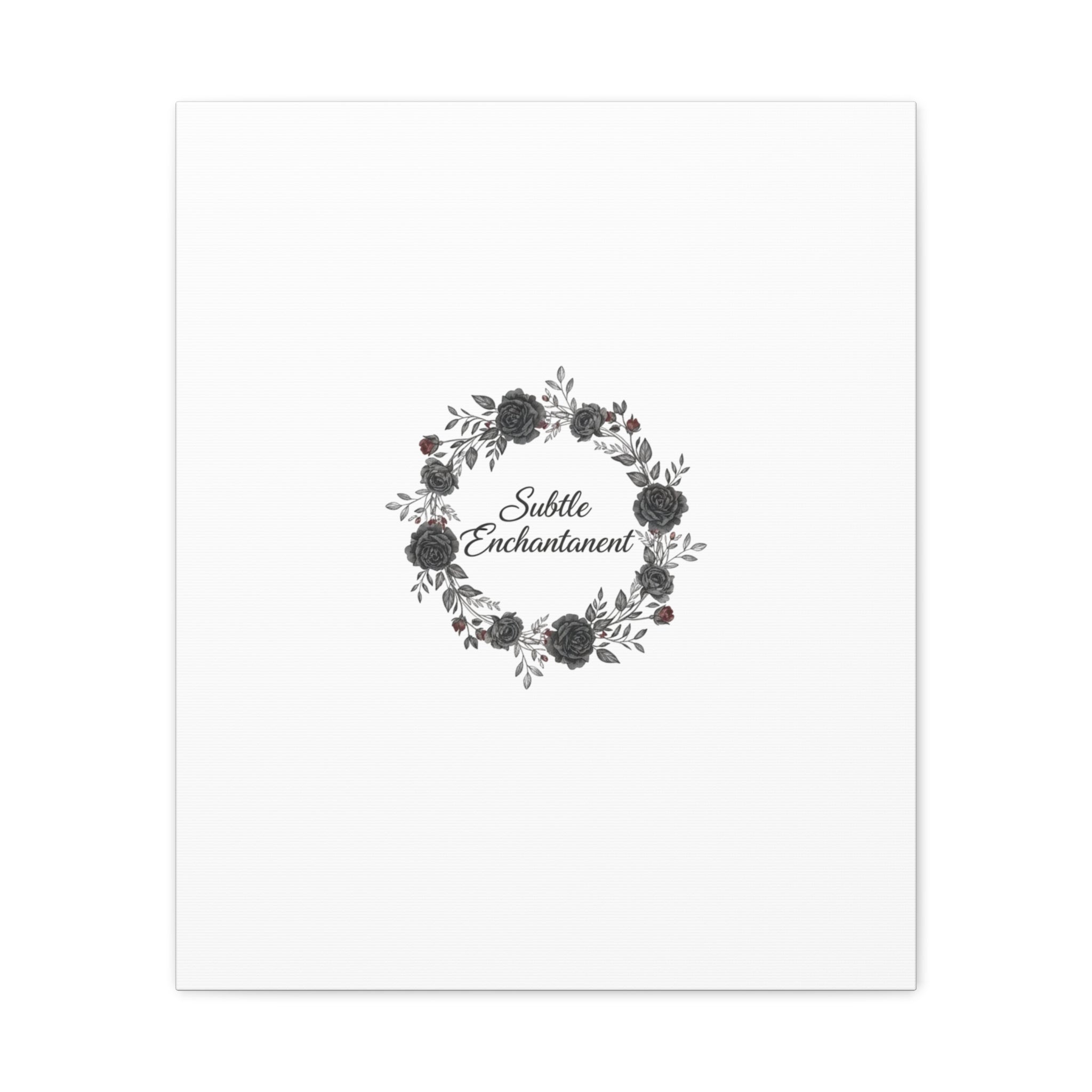 Moon Rose Wreath Canvas, Romantic Gothic Lite, Soft Goth Floral Wall Art