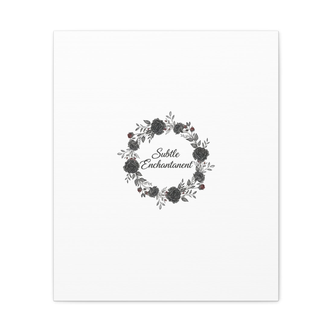 Moon Rose Wreath Canvas, Romantic Gothic Lite, Soft Goth Floral Wall Art