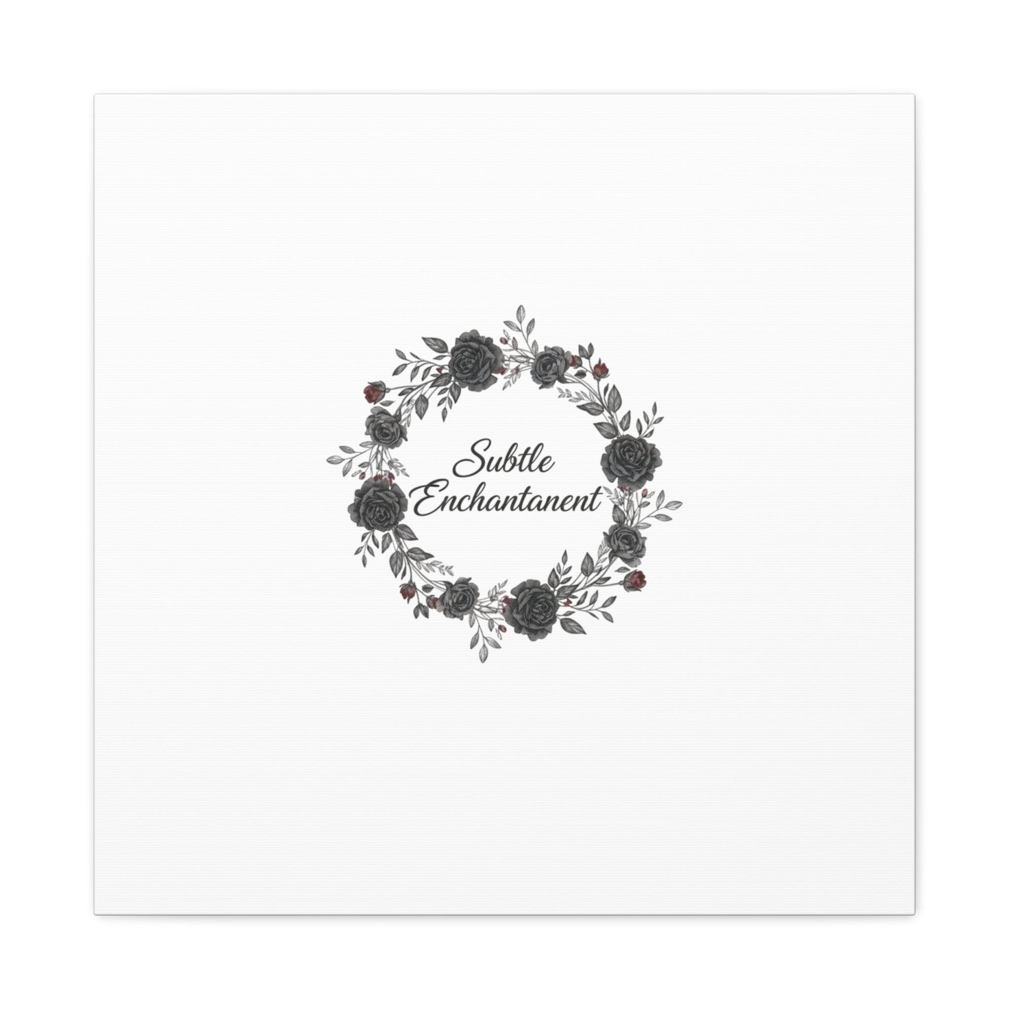 Moon Rose Wreath Canvas, Romantic Gothic Lite, Soft Goth Floral Wall Art