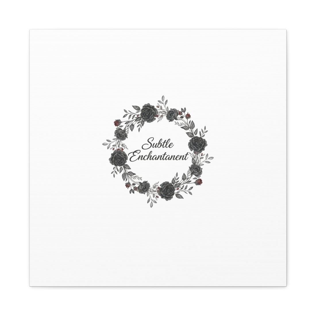 Moon Rose Wreath Canvas, Romantic Gothic Lite, Soft Goth Floral Wall Art