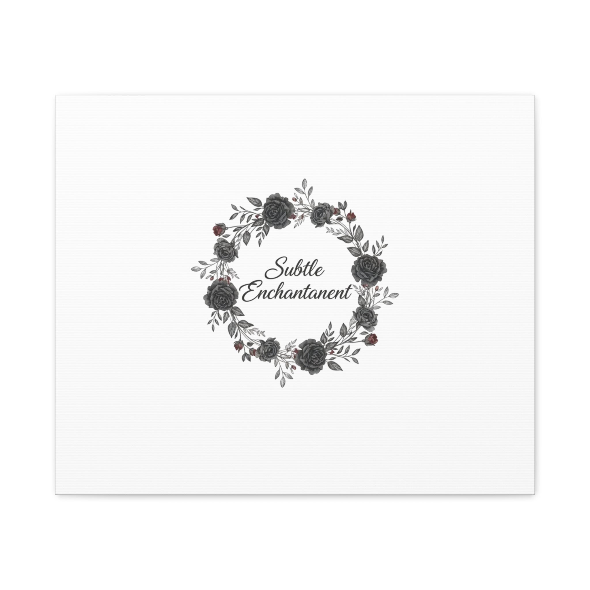 Moon Rose Wreath Canvas, Romantic Gothic Lite, Soft Goth Floral Wall Art