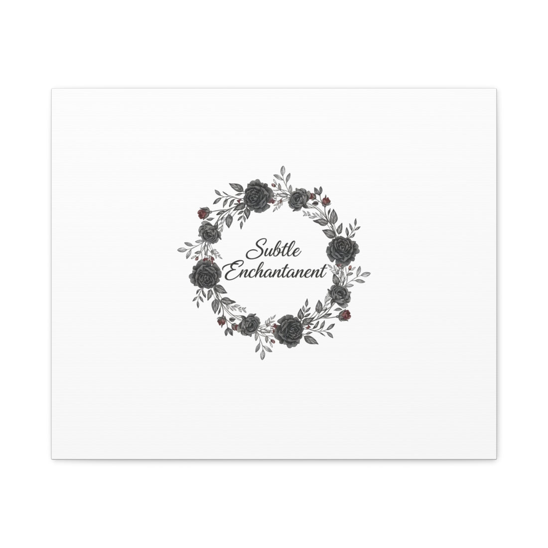 Moon Rose Wreath Canvas, Romantic Gothic Lite, Soft Goth Floral Wall Art