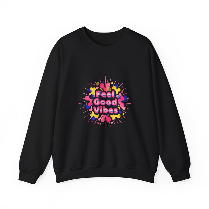 Feel Good Vibes Crewneck Sweatshirt | Dopamine Decor, Neon Gradient Squiggle Art