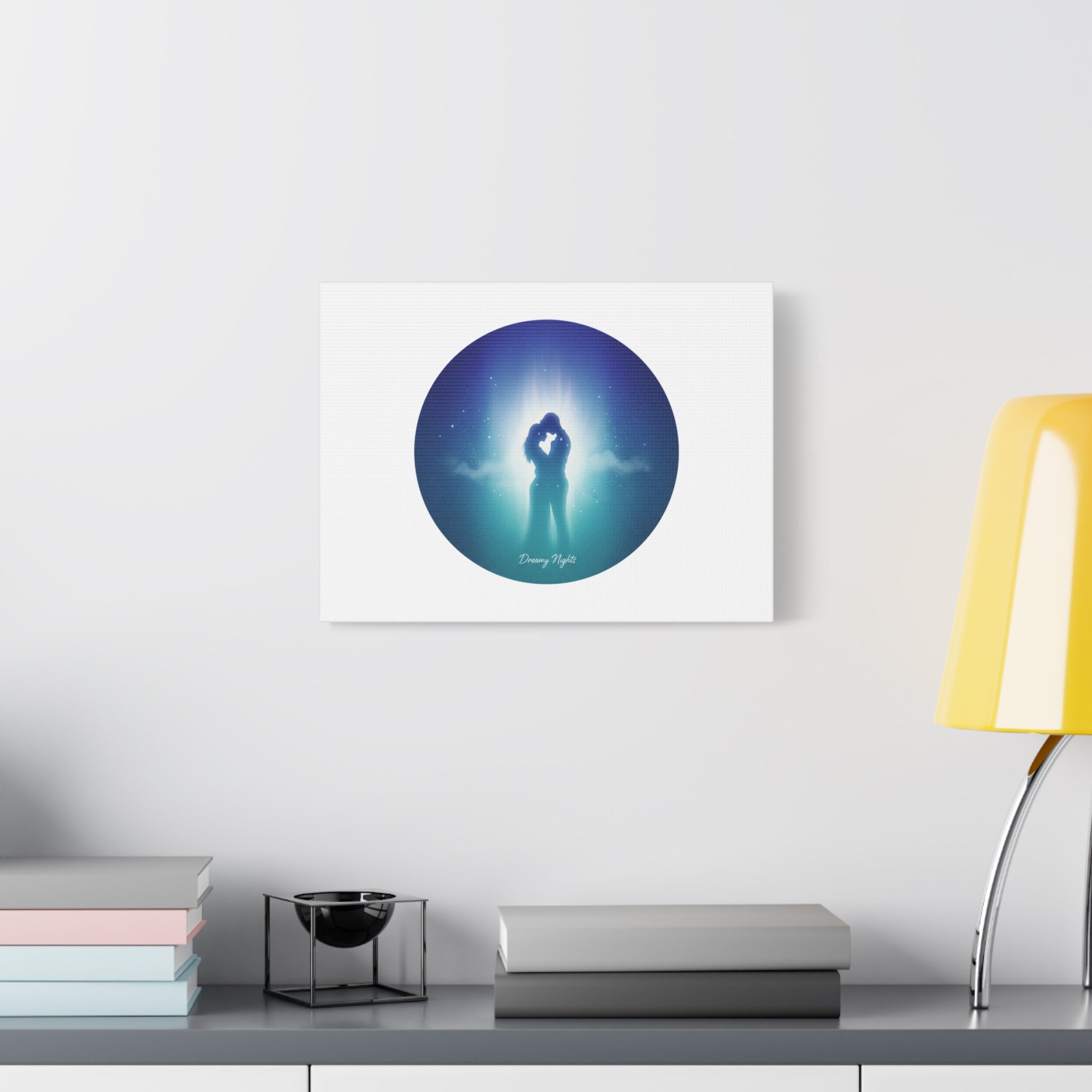 Dreamy Nightscape Canvas | Afterlight Atmospheric Print, Luminous Night Bloom