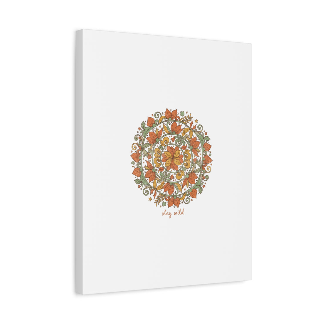 Stay Wild Mandala Canvas, Boho Paisley Wall Art | Artisanal Boho Print