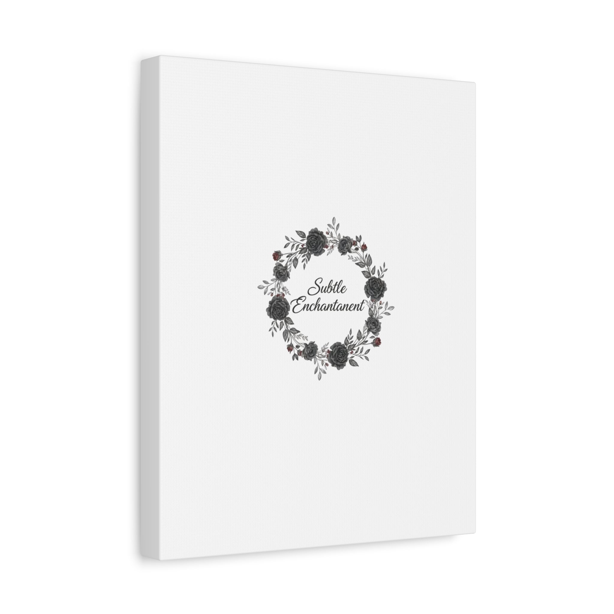 Moon Rose Wreath Canvas, Romantic Gothic Lite, Soft Goth Floral Wall Art