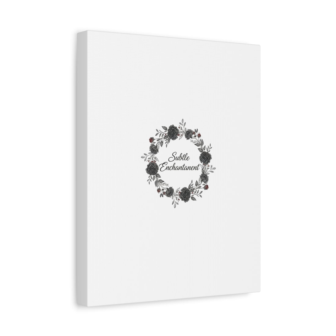 Moon Rose Wreath Canvas, Romantic Gothic Lite, Soft Goth Floral Wall Art