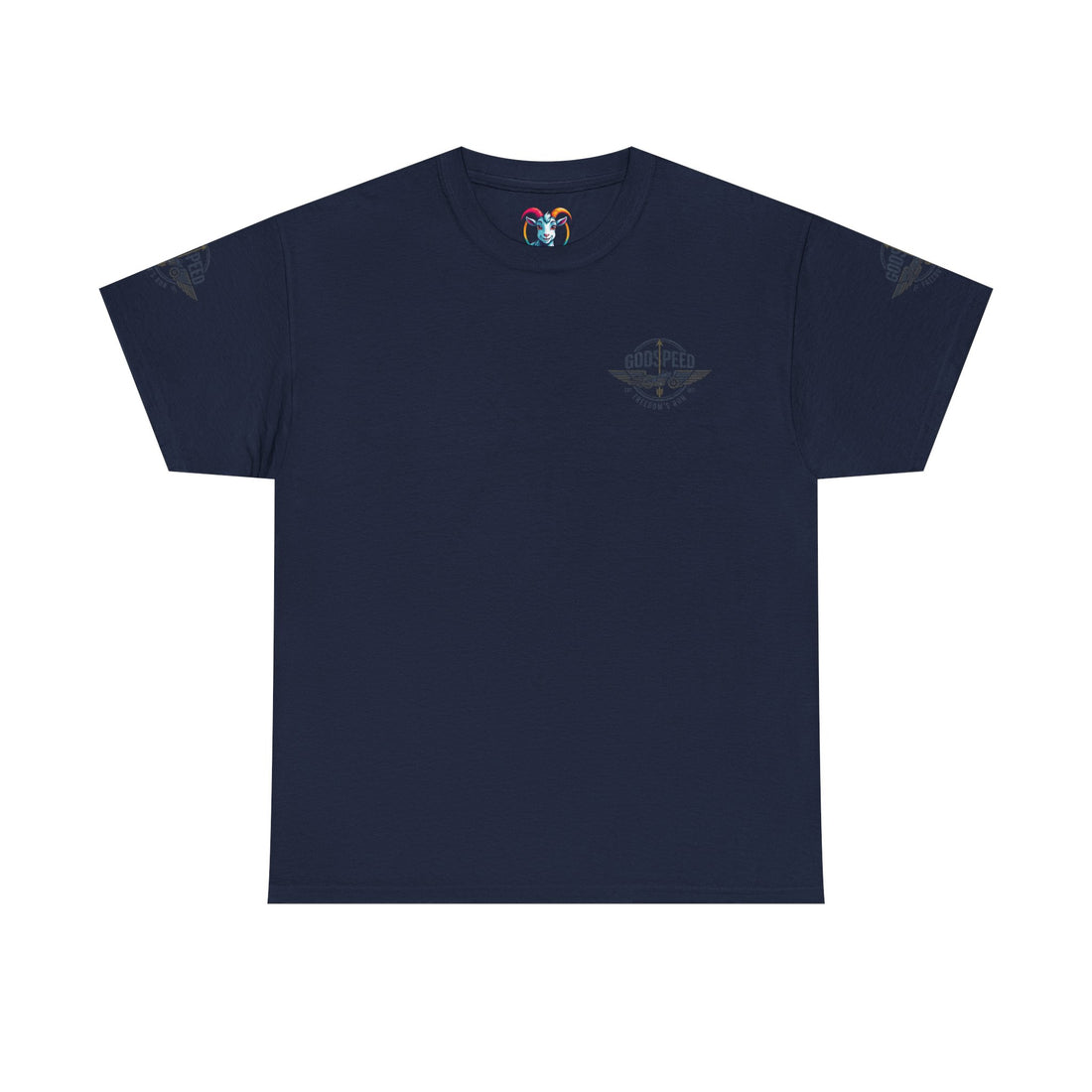 Godspeed Freedom Run Unisex Heavy Cotton Tee, Classic Graphic T-Shirt, Casual Wear, Gift for Runners, Vintage Style Apparel - Goat Corp