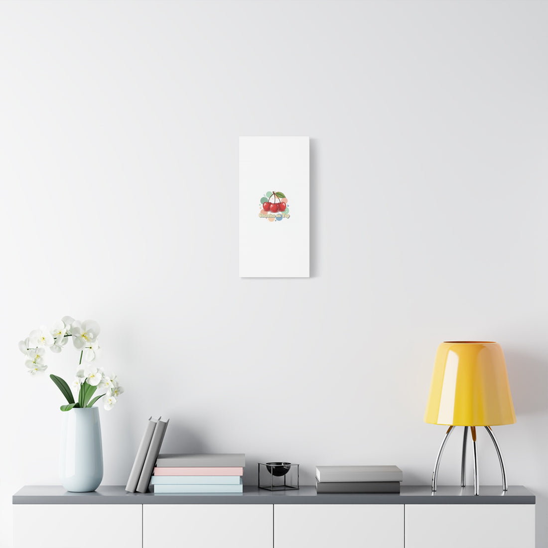 Cherries on Top Canvas | Retro Kawaii Fruit Wall Art