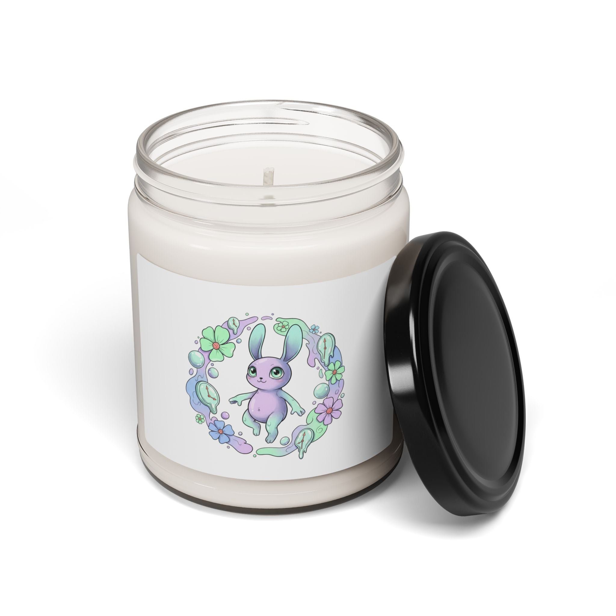 Micro-Surreal Pastel Bunny Candle, Soy Candle | Weirdcore Cute-Weird Art